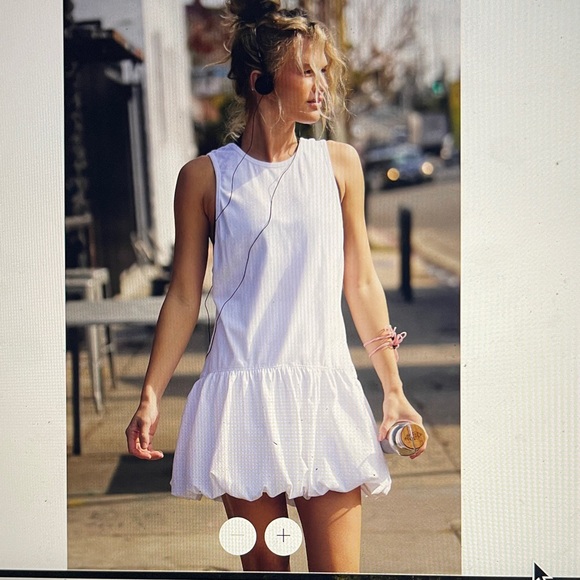LABOR DAY SALE! NWT Free People Movement White Bubble Dress Set - Size S - Picture 1 of 5